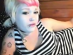 Blonde Emo Cam Girl Smokes